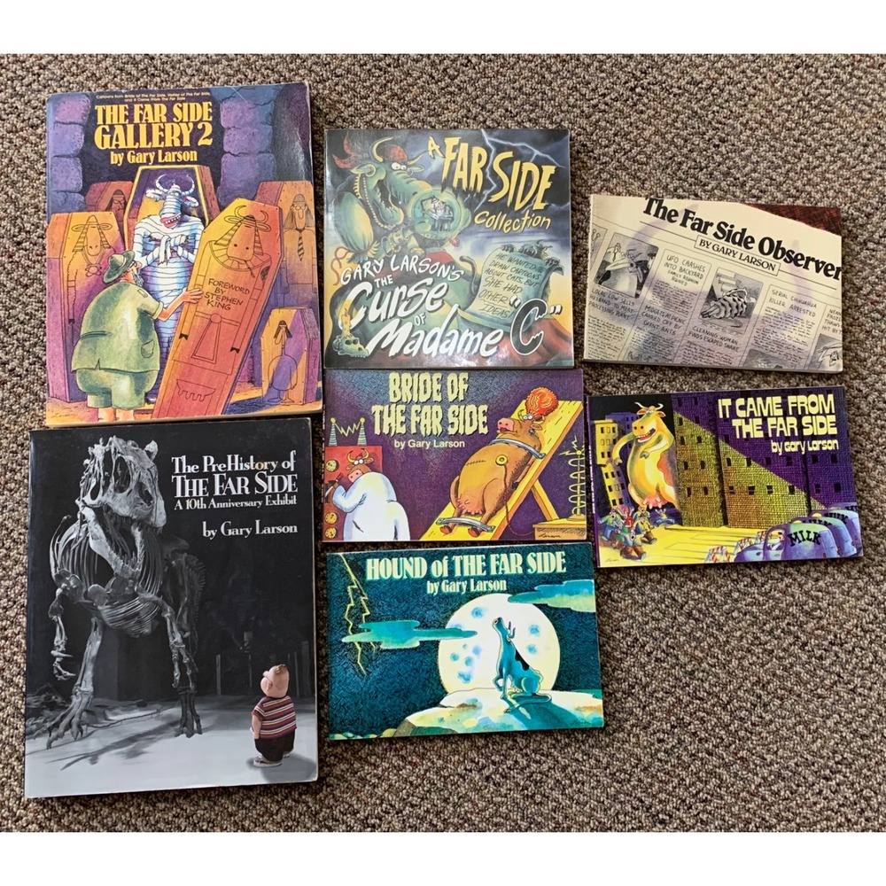 Gary Larson The Far Side Book Lot 7 Vintage Paperbacks Humor 80's 90's